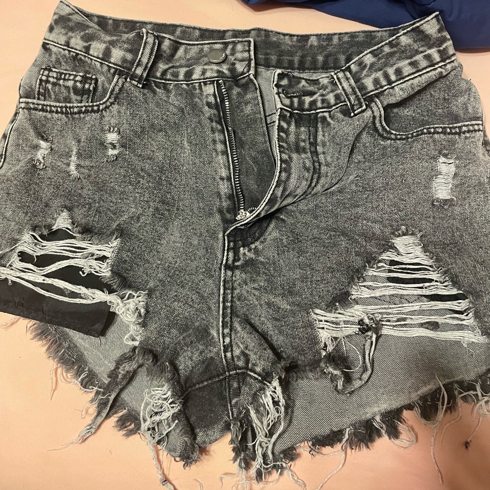Black jean shorts